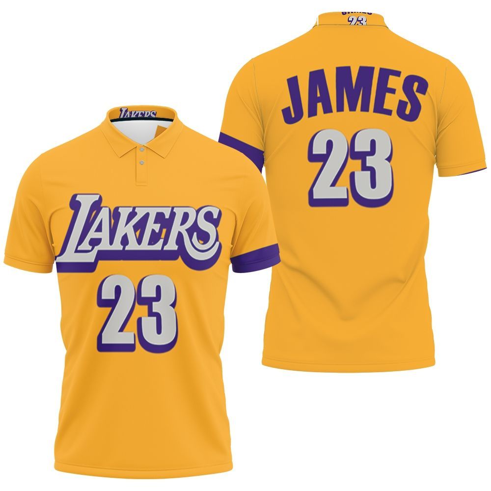 Lebron James Los Angeles Lakers 2020 Finished Swingman Yellow City Edition Jersey 3D All Over Print Polo Shirt