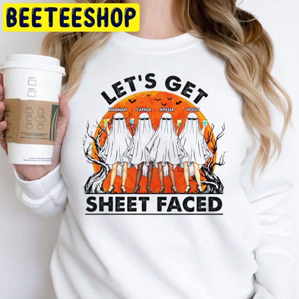 Let’s Get Sheet Faced Ghost Friends Halloween Trending Unisex Shirt