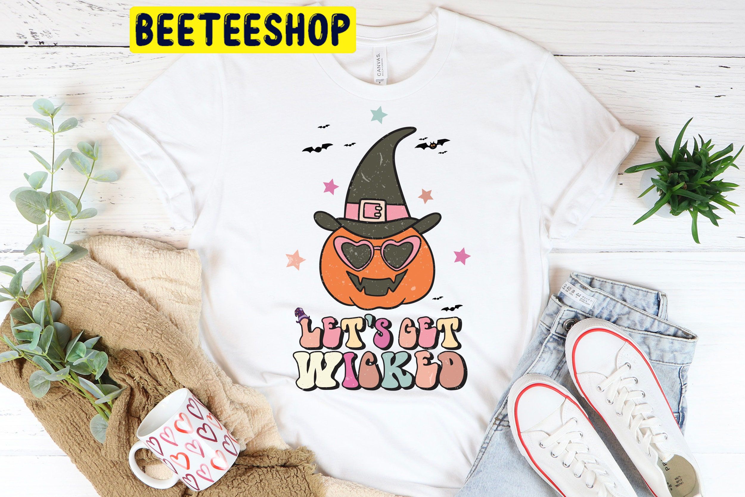 Lets Get Wicked Retro Halloween Trending Unisex Shirt