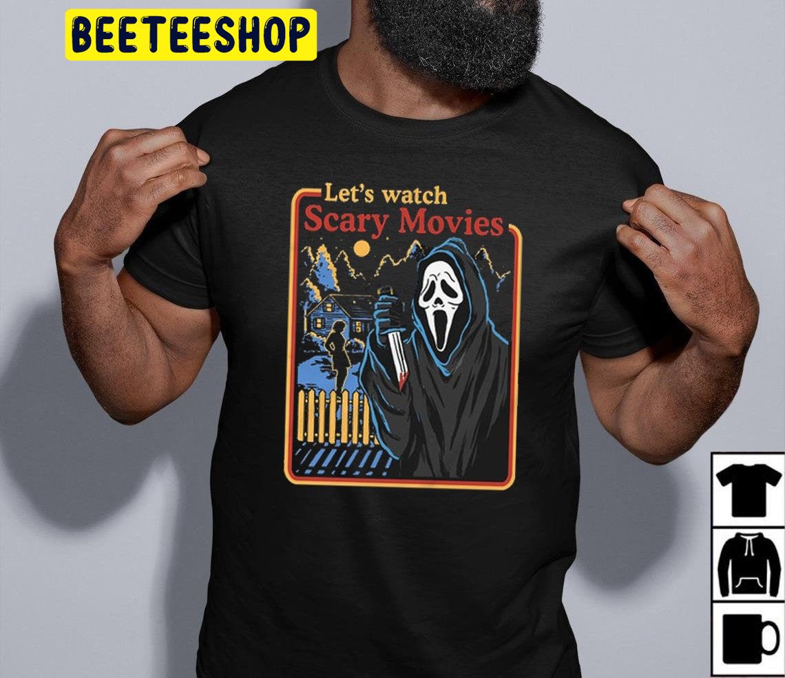 Lets Watch Scary Movies Ghostface Halloween Trending Unisex Shirt