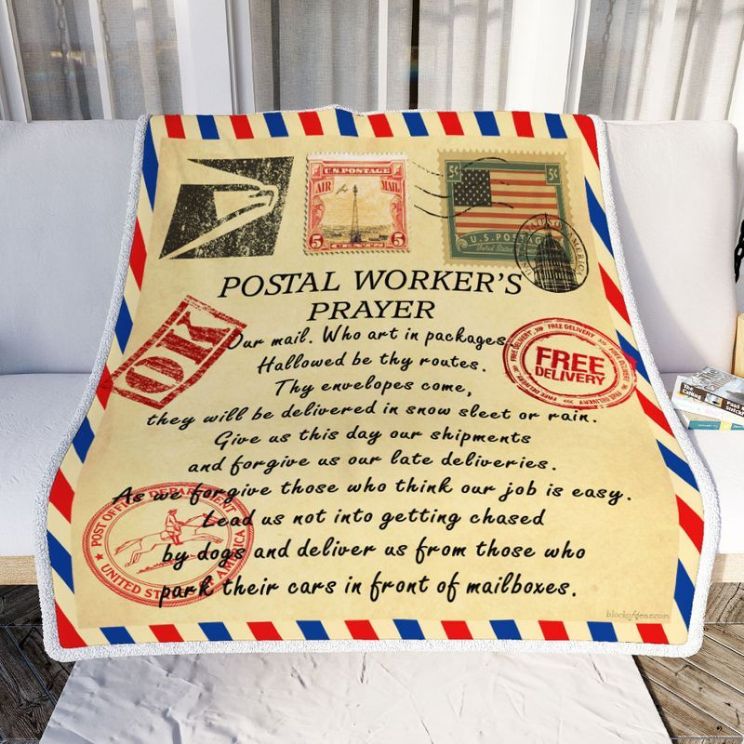 Letterhead Postal Worker’s Prayer Comfy Sofa Throw Blanket