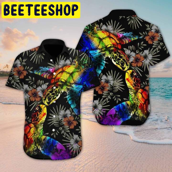 LGBT Turtle Flower Hawaiian Shirt