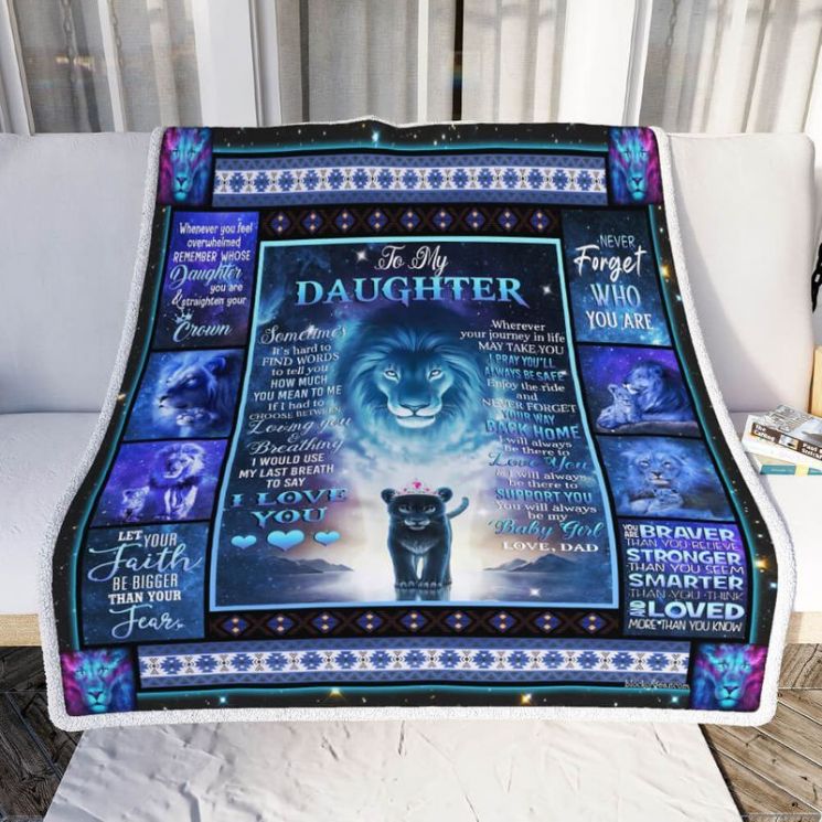 Lion To My Daughter You Are Braver Stronger Smarter Than You Think And Loved More Than You Know Comfy Sofa Throw Blanket