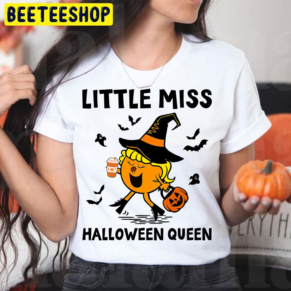 Little Miss Halloween Queen Pumpkin Fall Coffee Trending Unisex T-Shirt