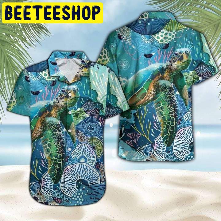 Little Turtle In The Big Ocean Hawaiian Shirt