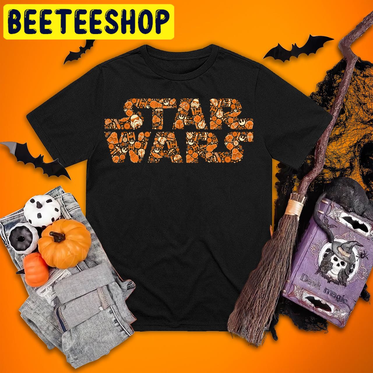 Logo Pumpkins In the Galaxy Star Wars Halloween Trending Unisex T-Shirt