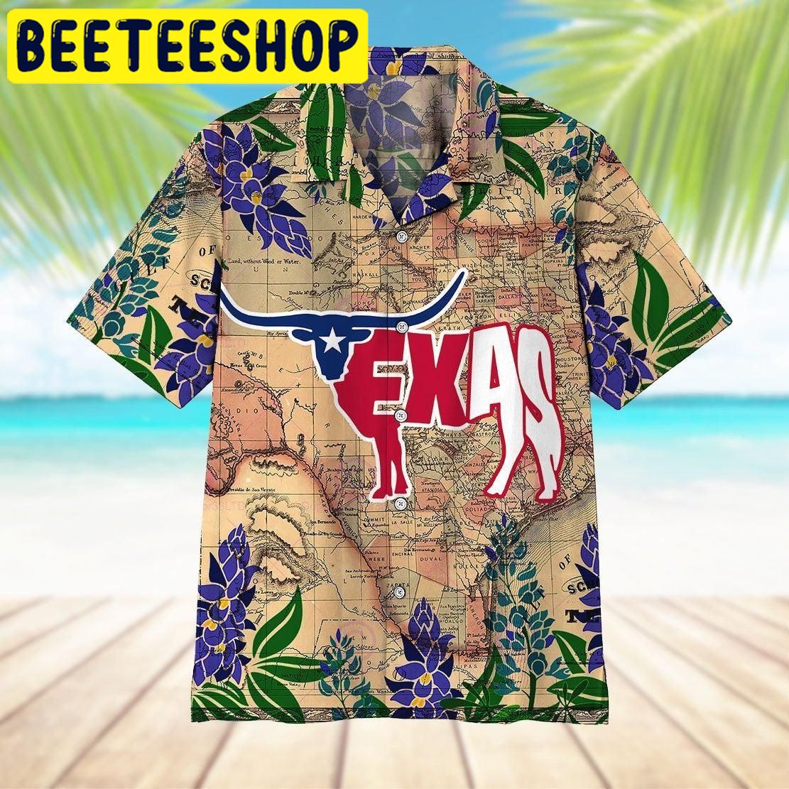 Longhorn Flag Texas Hawaiian Shirt