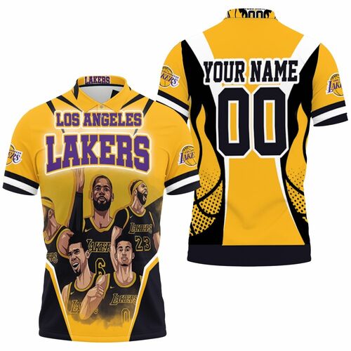 Los Angeles Laker Player Style Western Conference Personalized 3D All Over Print Polo Shirt