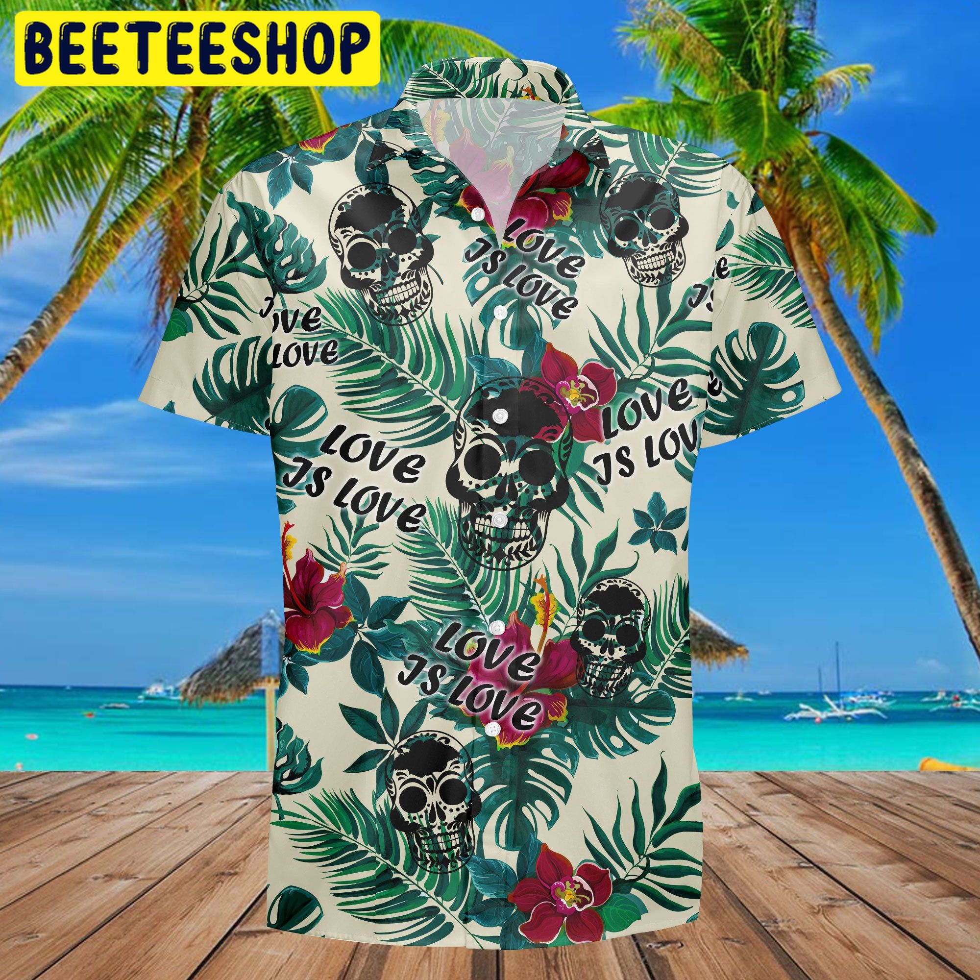 Love Is Love Skull Tropical Trending Hawaiian Shirt