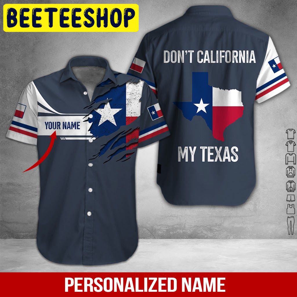 Love Texas Custom Name Hawaiian Shirt