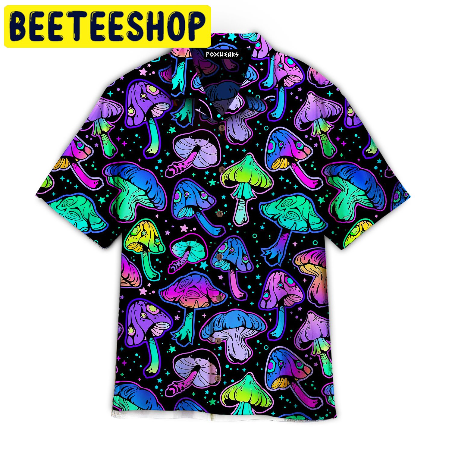 Magic Mushroom Neon Colorful Hawaiian Shirt - Beeteeshop