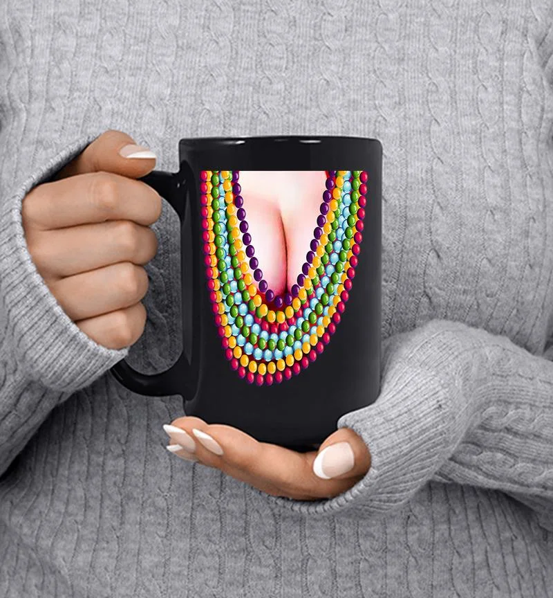 Mardi Gras New Orleans Boob Bead Costume Mug