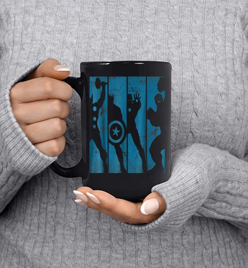 Marvel The Avengers Assemble Into Panel Silhouettes Mug