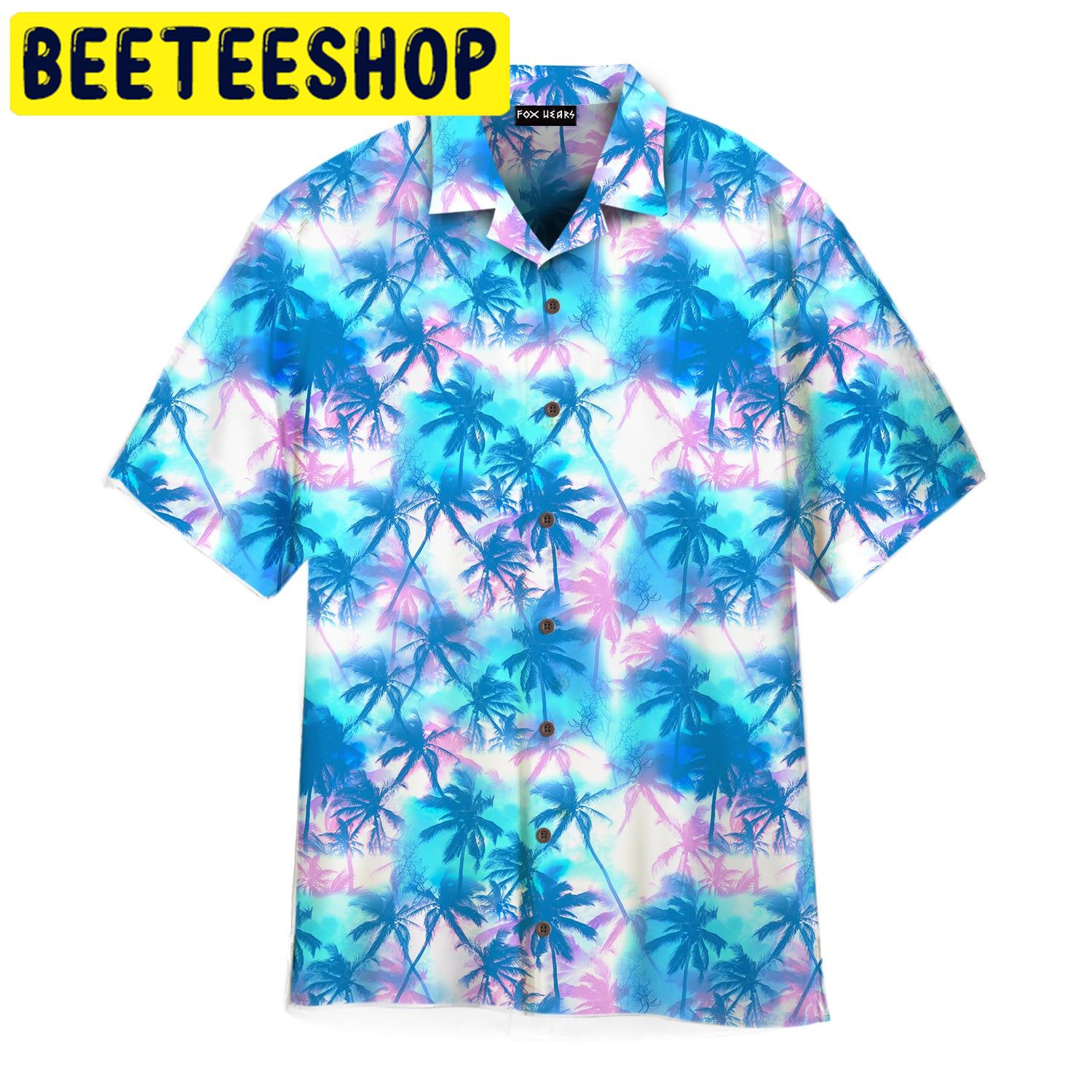 Mens Neon Tropical Hawaiian Shirt