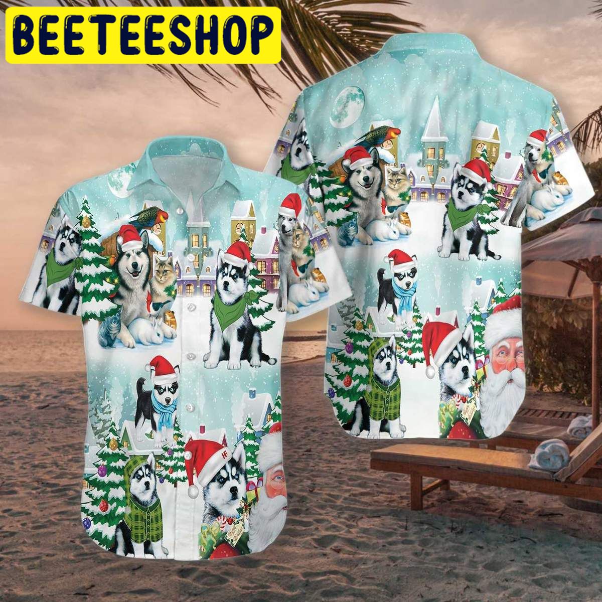 Merry Husky Hawaiian Shirt