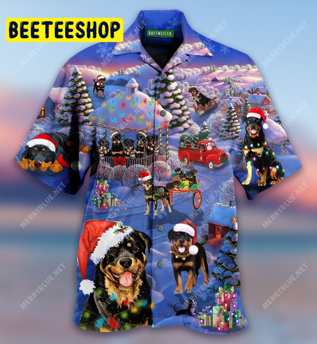 Merry Rottweiler Christmas Unisex Trending Hawaiian Shirt