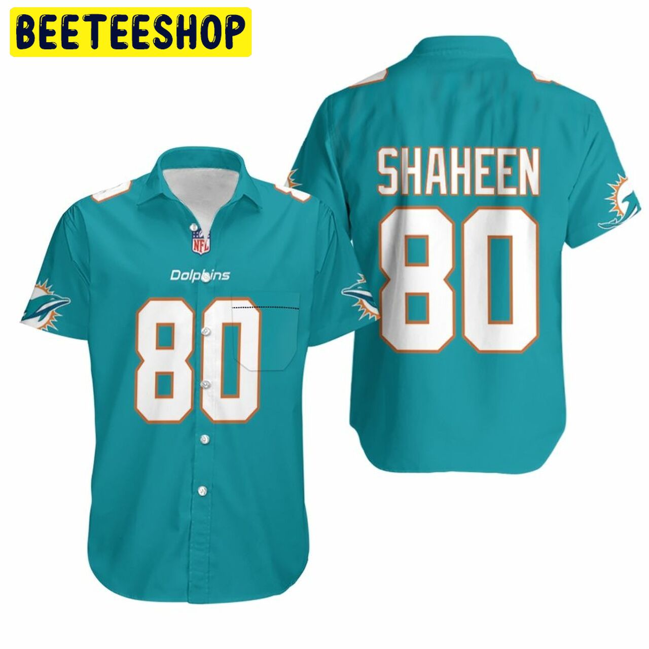 Miami Dolphins Adam Shaheen #80 NFL American Football Team Hawaiian Shirt