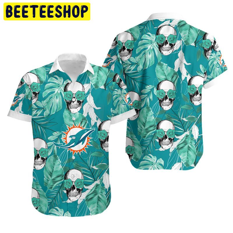 Miami Dolphins Coconut Leaves Hawaiian Shirt