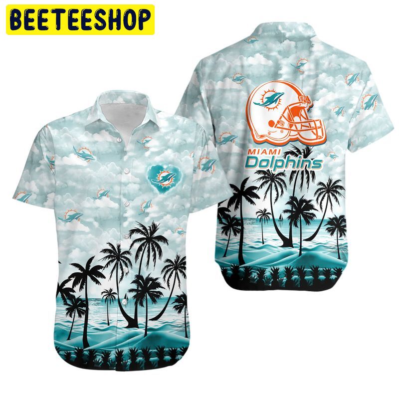 Miami Dolphins Coconut Palms Hawaiian Shirt