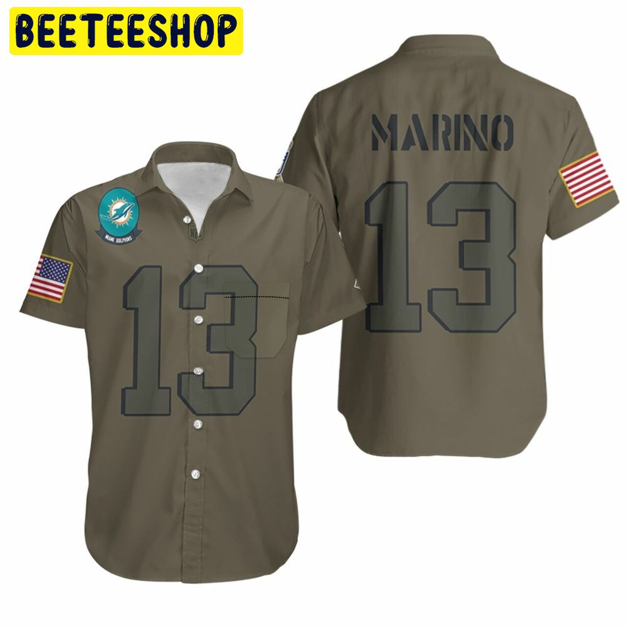 Miami Dolphins Dan Marino #13 Limited Camo Hawaiian Shirt