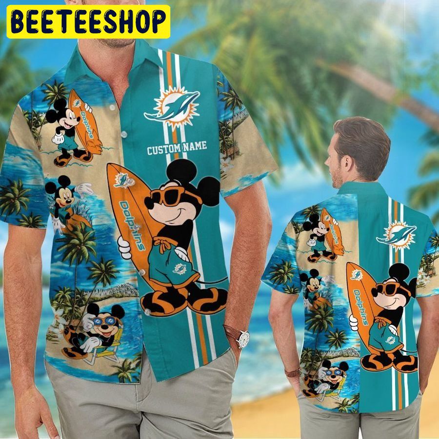 Miami Dolphins Mickey Custom Tropical Aloha Hawaiian Shirt