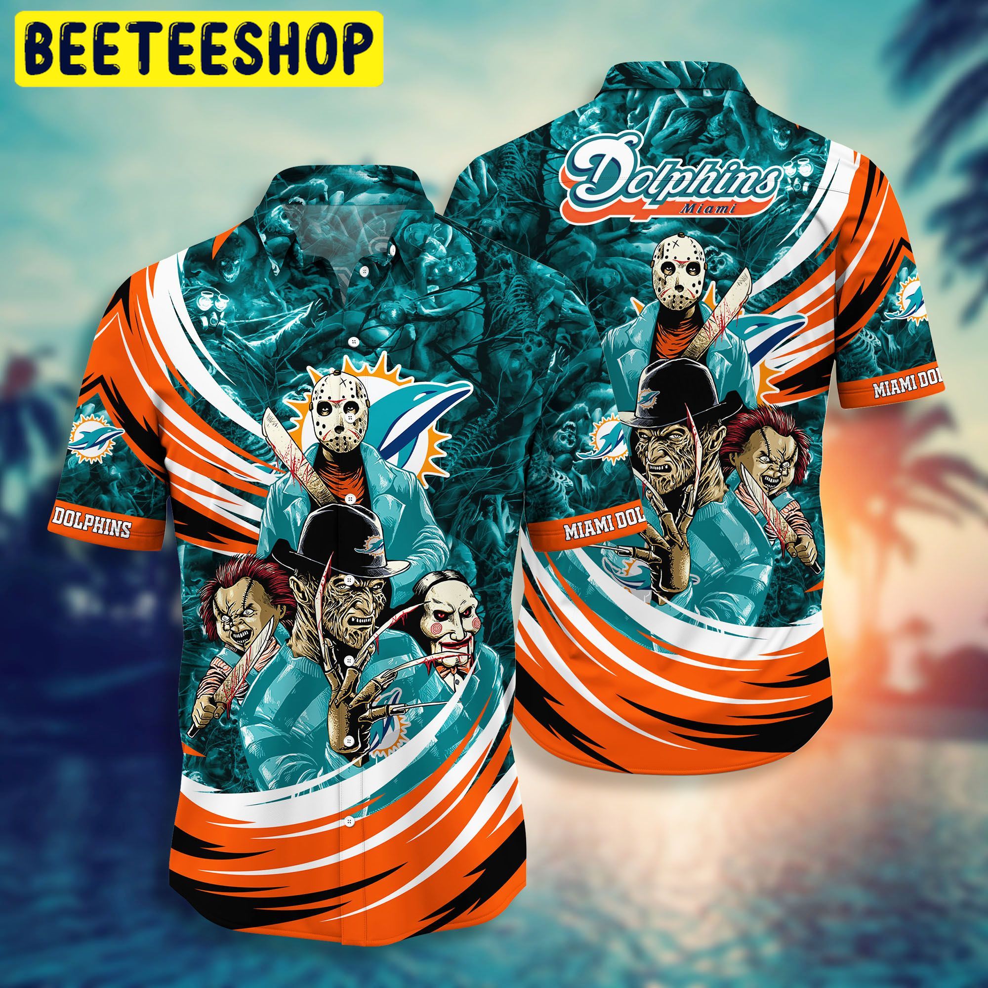 Miami Dolphins NFL Short Halloween Style Hot Trending Hawaiian Shirt