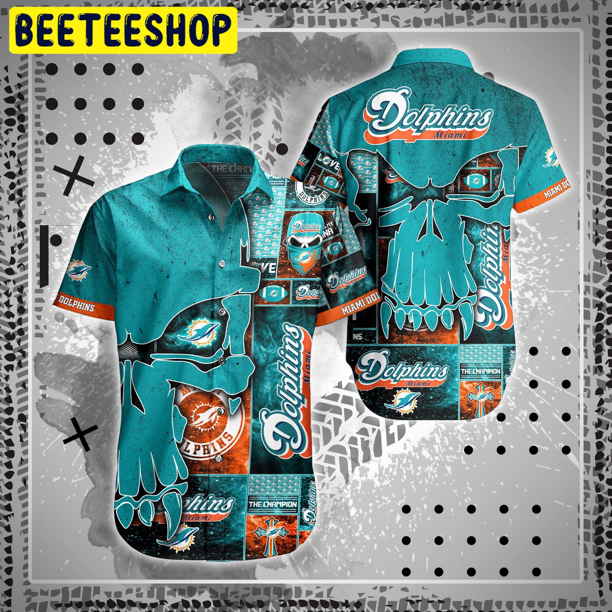 Miami Dolphins NFL Style Short Hawaiian Shirt