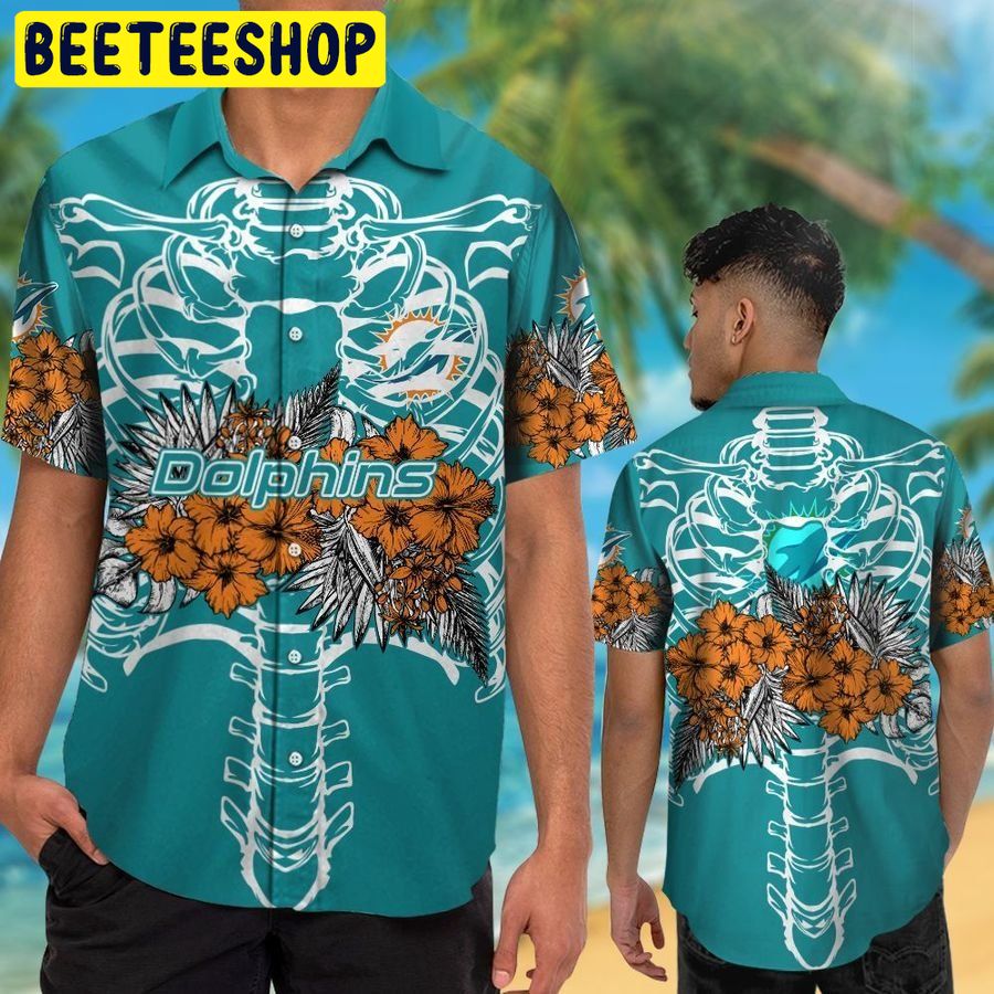 Miami Dolphins Logo Aloha Tropical Shirt, Shorts - Blinkenzo