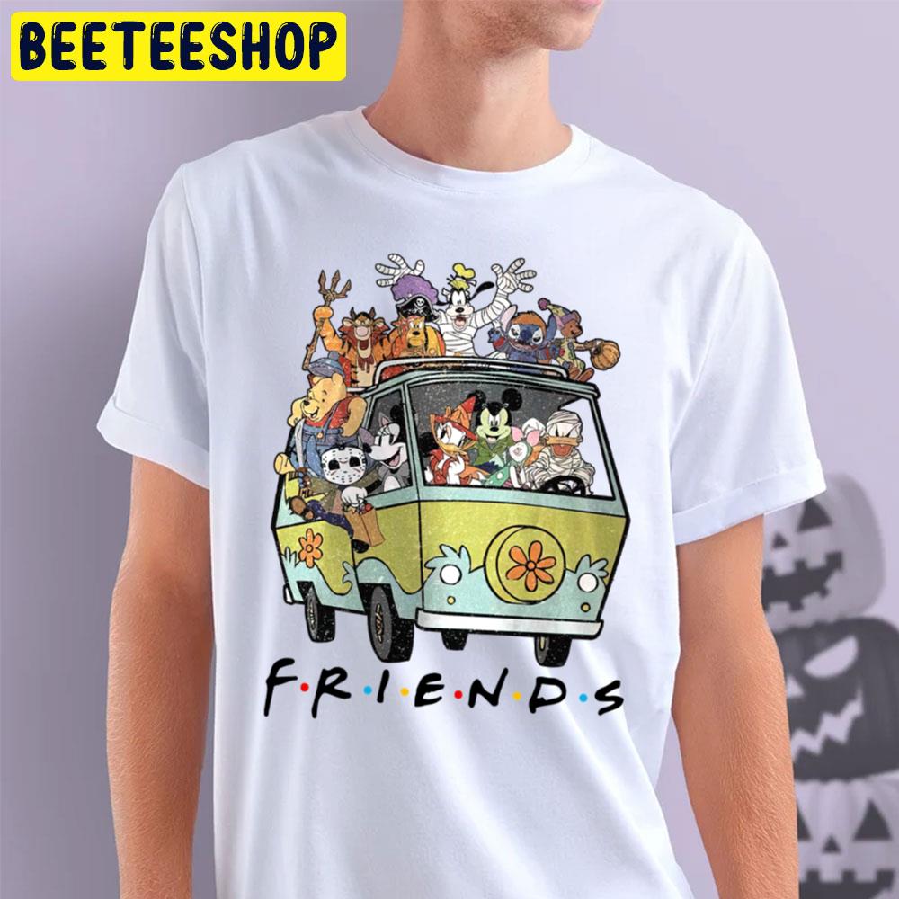 Mickey And Friends Hippie Car Halloween Trending Unisex T-Shirt