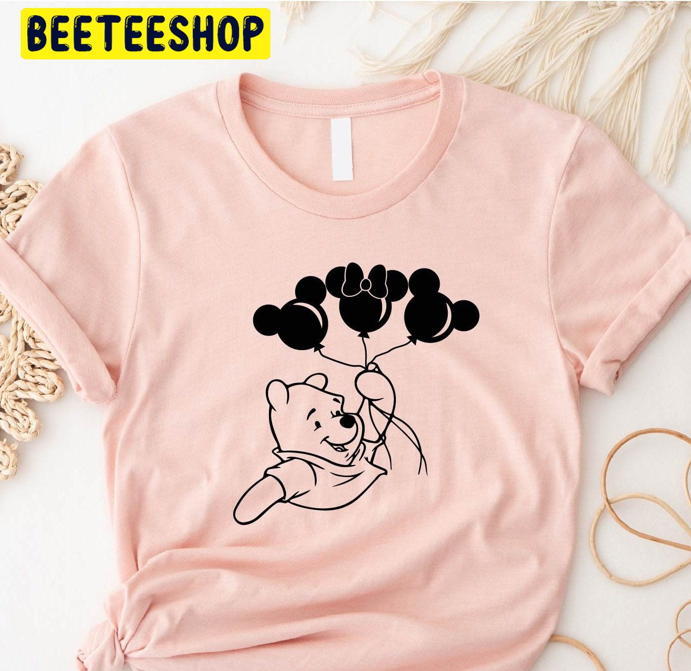 Mickey And Minnie Winnie The Pooh White Art Trending Unisex Shirt