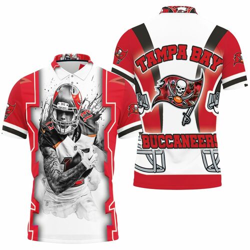 Mike Evans #13 Tampa Bay Buccaneers Nfc South Division Champions Super Bowl 2021 Black And White Polo Shirt