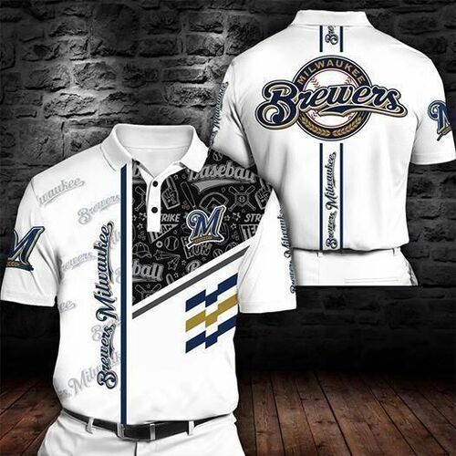 Milwaukee Brewers Mlb 3D All Over Print Polo Shirt