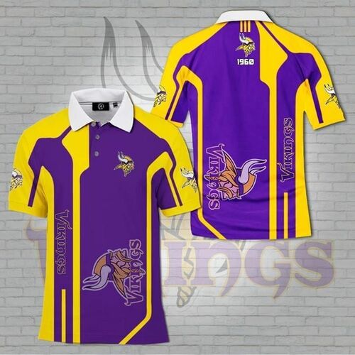 Minnesota Vikings 3D All Over Print Polo Shirt