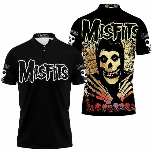 Misfits Punk Rock Band Skull Skeleton For Fan Jersey 3D All Over Print Polo Shirt