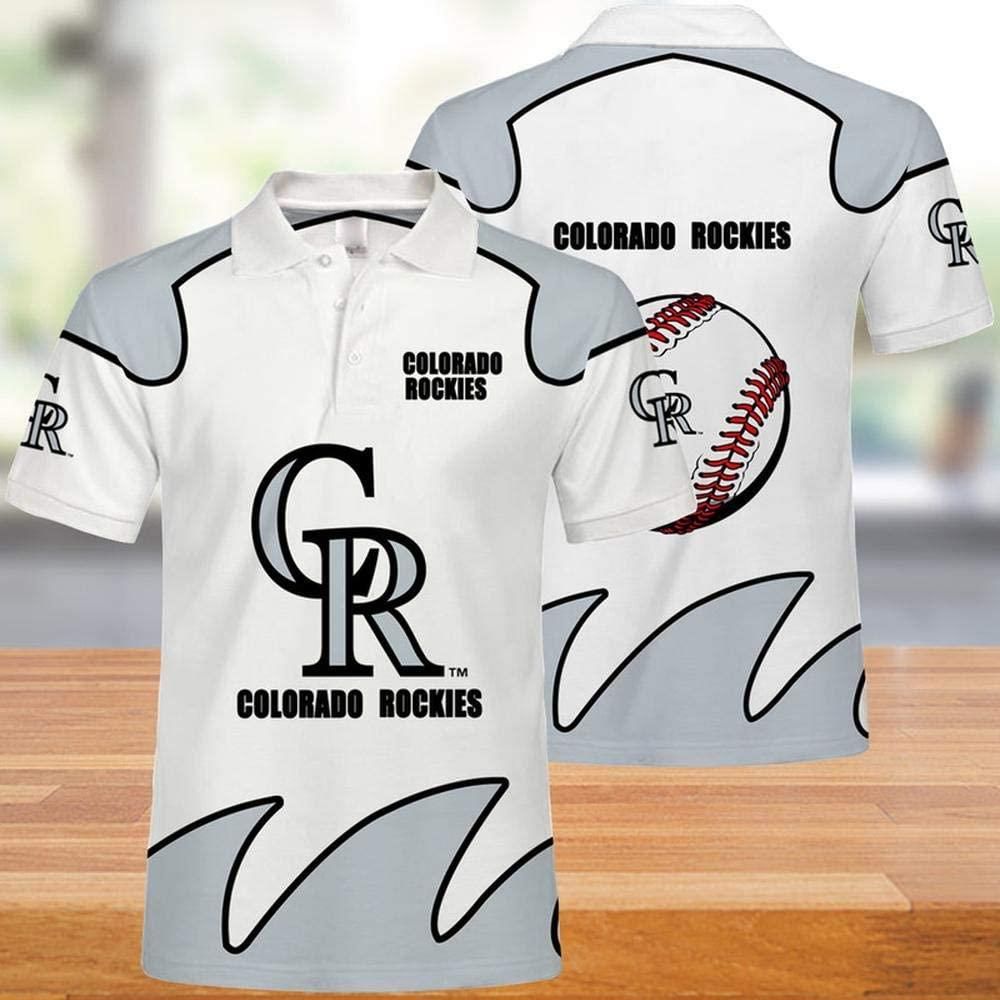 MLB Colorado Rockies Print Casual Summer Short Top Branding Trends 3D Polo Shirt