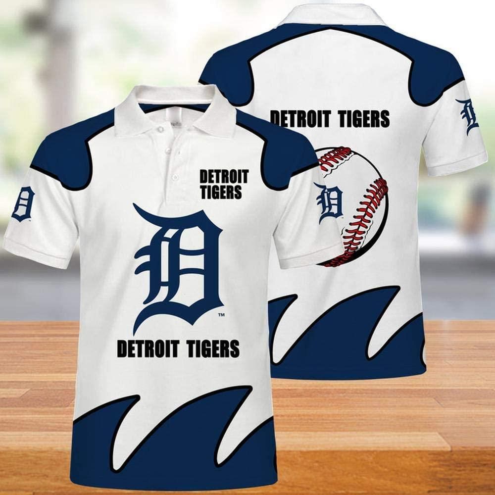 MLB Detroit Tigers Print Casual Summer Short Top Branding Trends Limited Edition Eachstep 3D All Over Print Polo Shirt