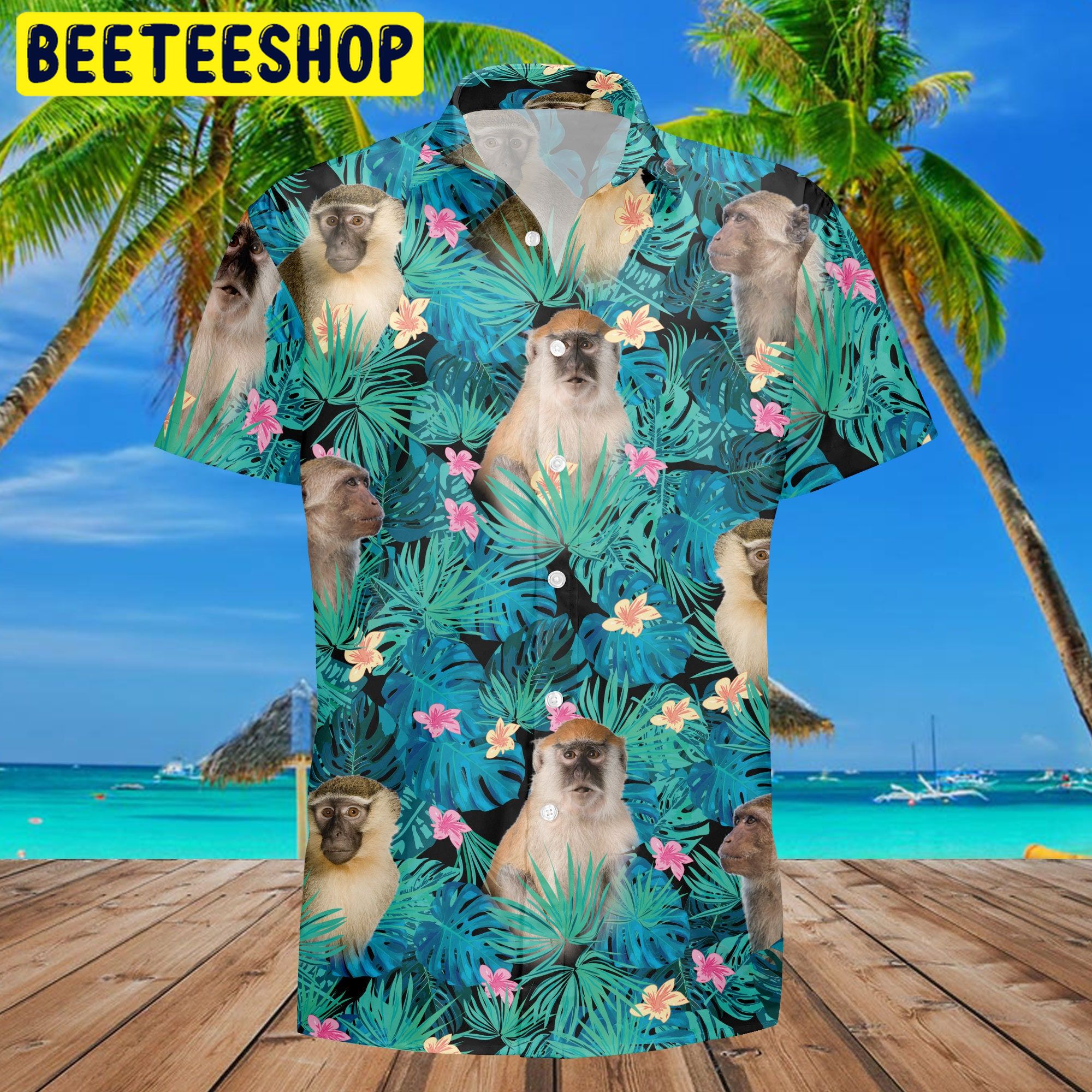 Monkey Loves Banana Trending Hawaiian Shirt - Beeteeshop