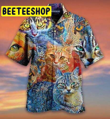 Mosaic Cat Hawaiian Shirt