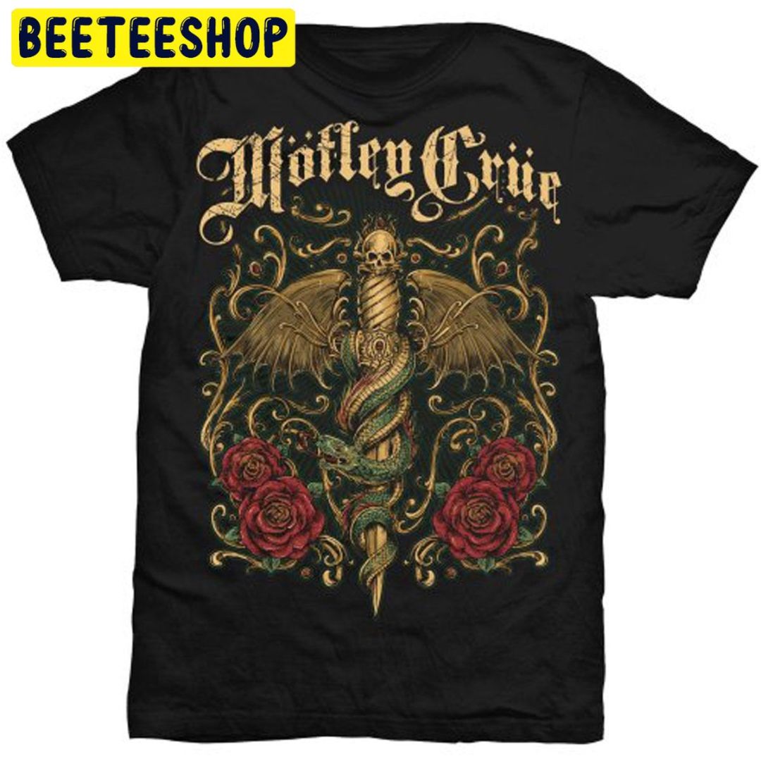 Motley Crue Winged Dagger Rock Metal Trending Unisex Shirt