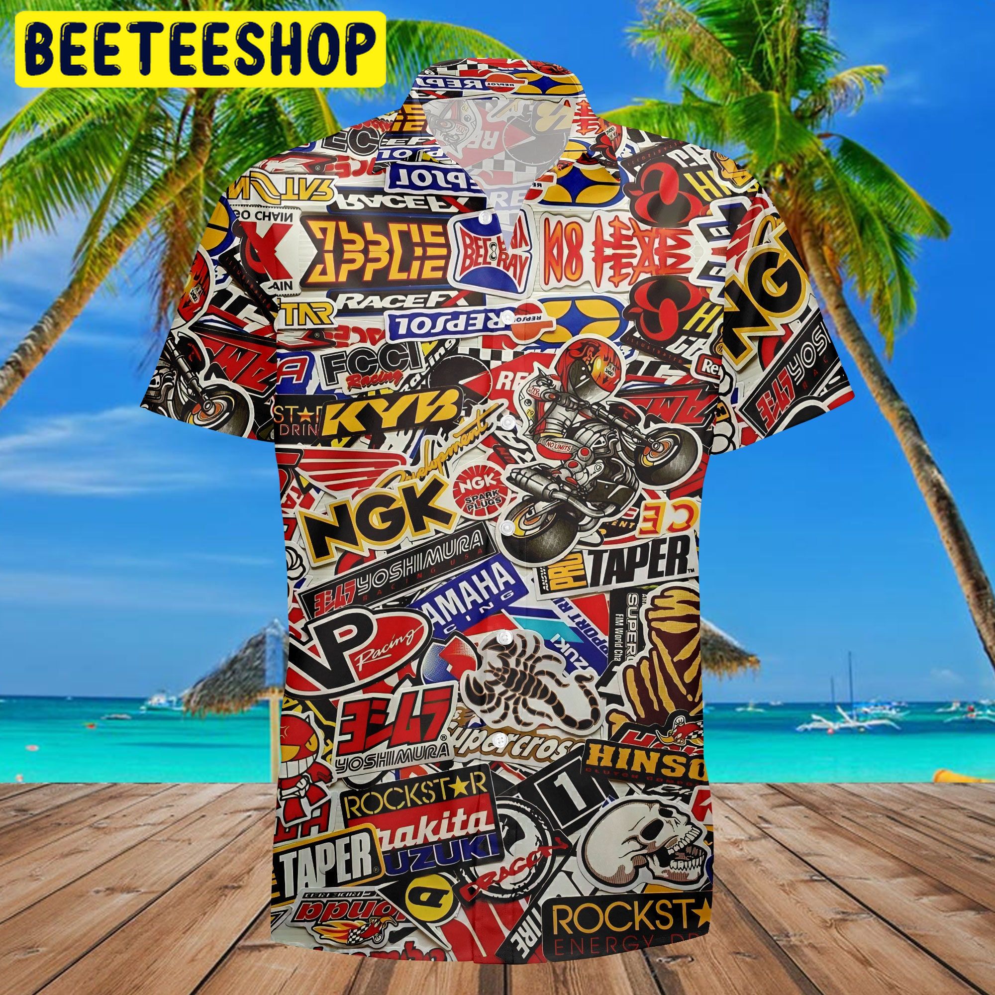 Motorcycle Racing Bike Decal Trending Hawaiian Shirt