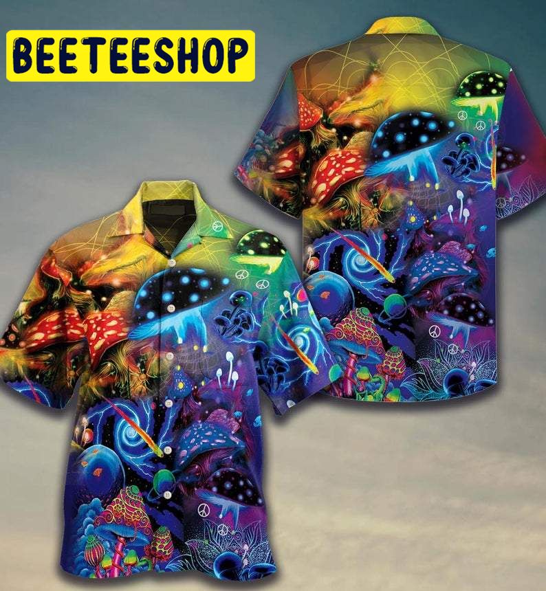 Mushroom Trippy Psychedelic Summer Vacation Hawaiian Shirt