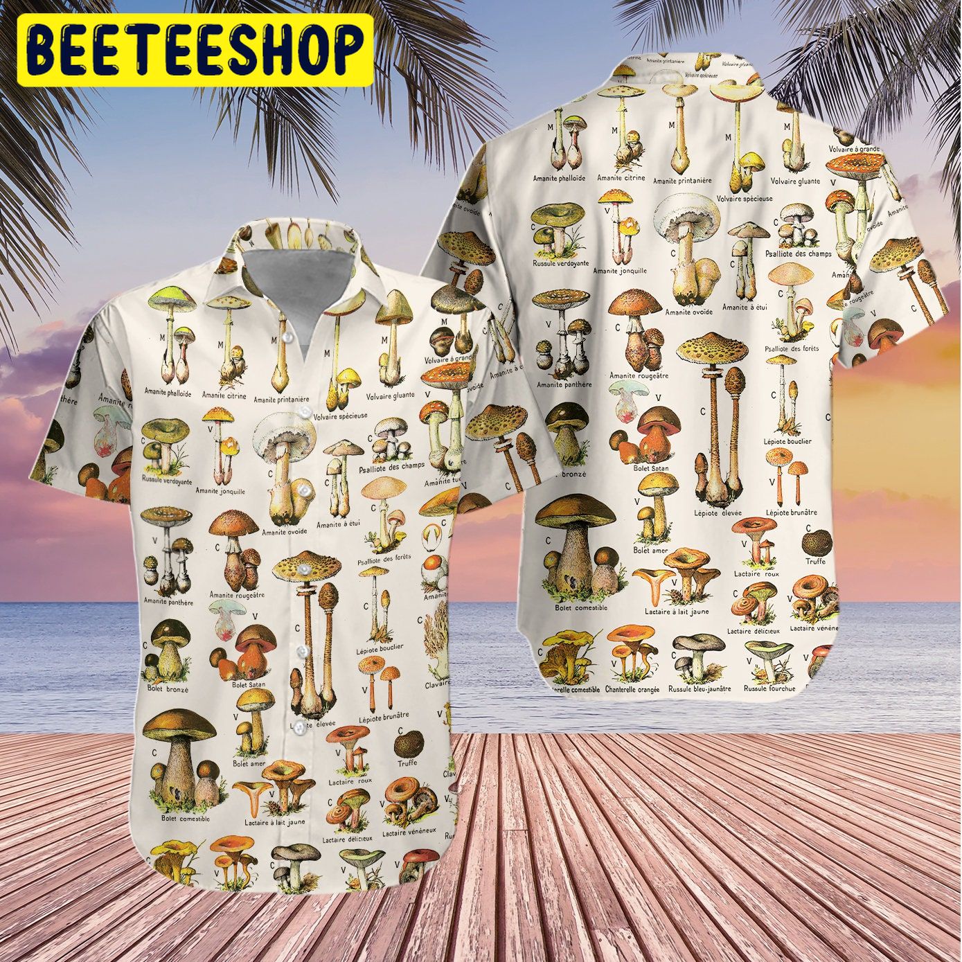 Mushroom Types Beach Trending Hawaiian Shirt