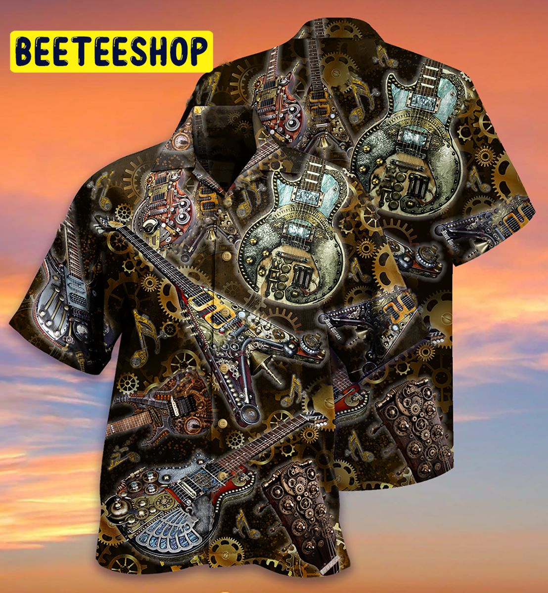 Music Guitar Machine Style Trending Hawaiian Shirt