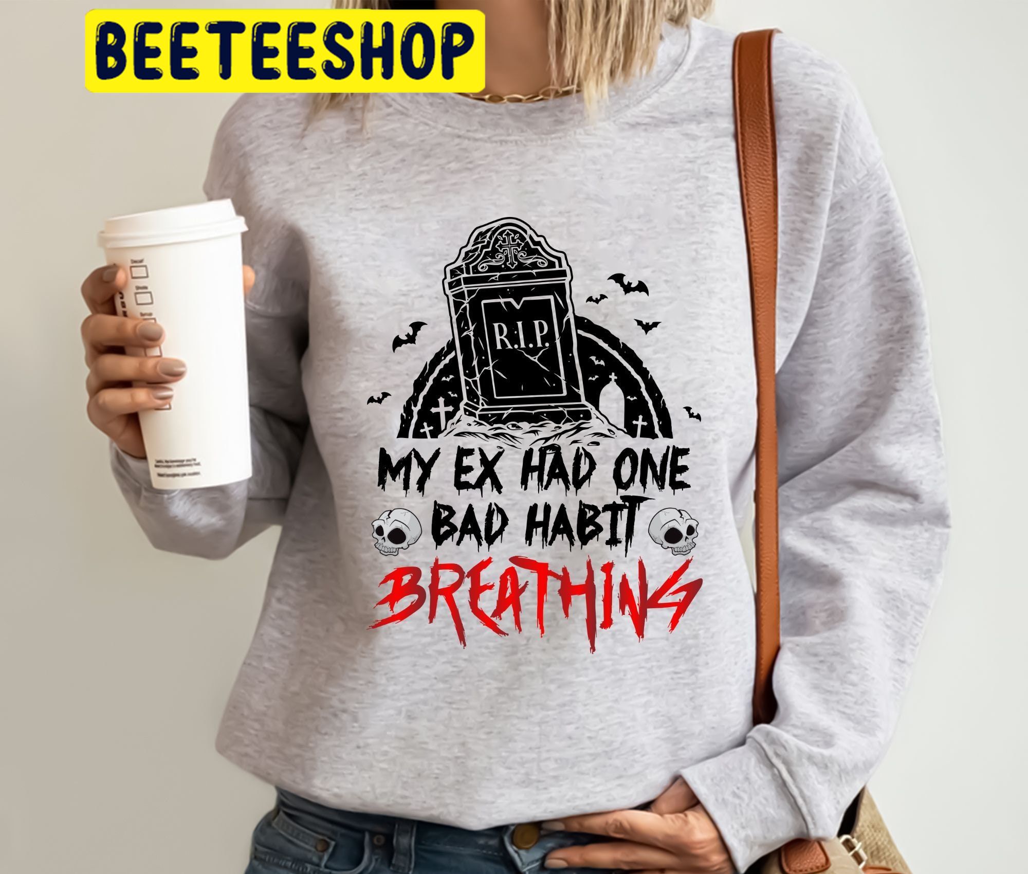 My Ex Had One Bad Habit Breathing HalloweenTrending Unisex Shirt