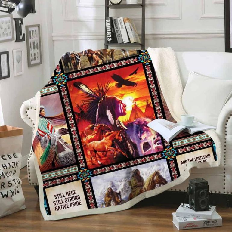 Native Americans Still Here Still Strong Native Pride Comfy Sofa Throw Blanket