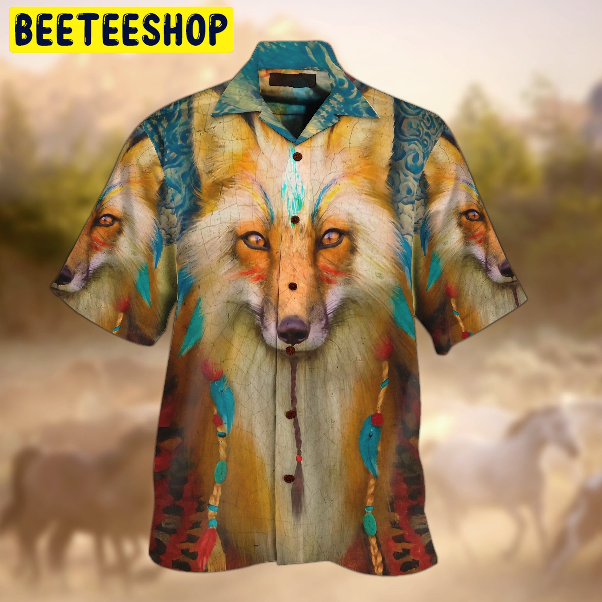 Native Fox 3D All Over Printed Trending Hawaiian Shirt