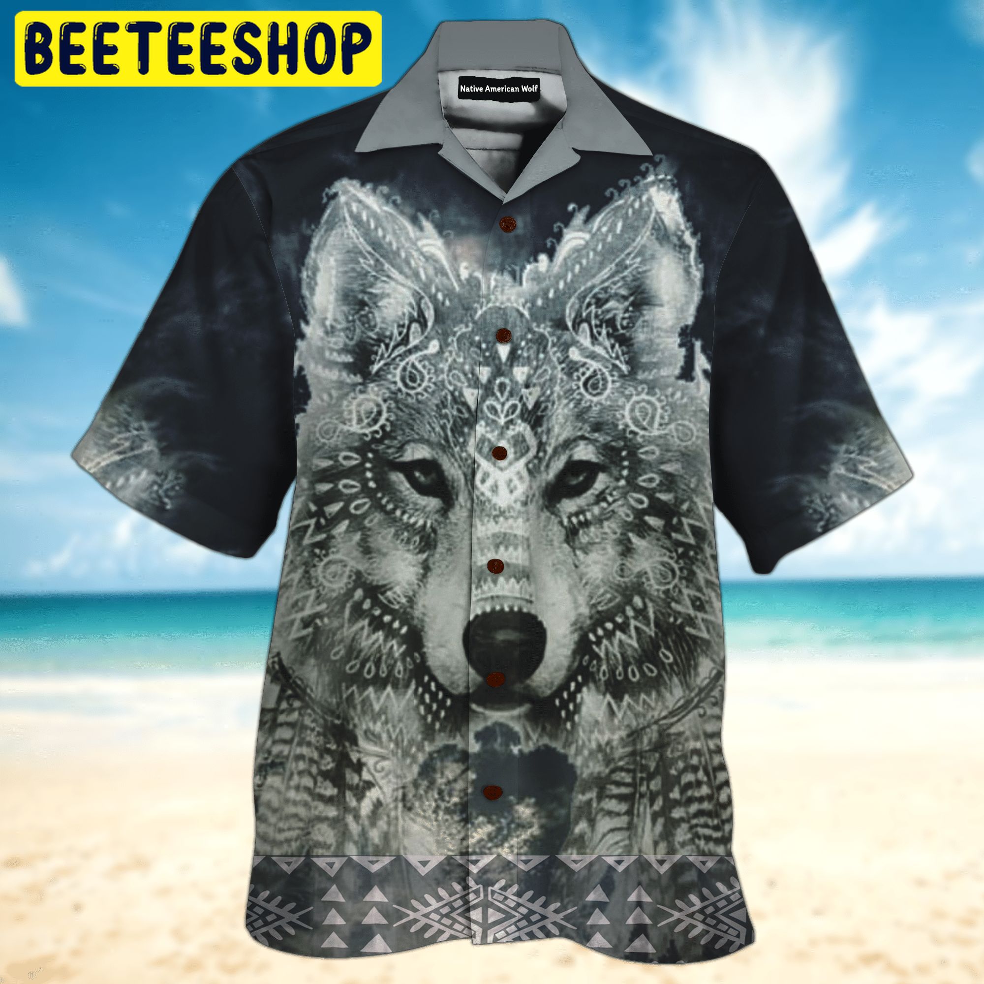 Native Wolf 3D All Over Printed Trending Hawaiian Shirt