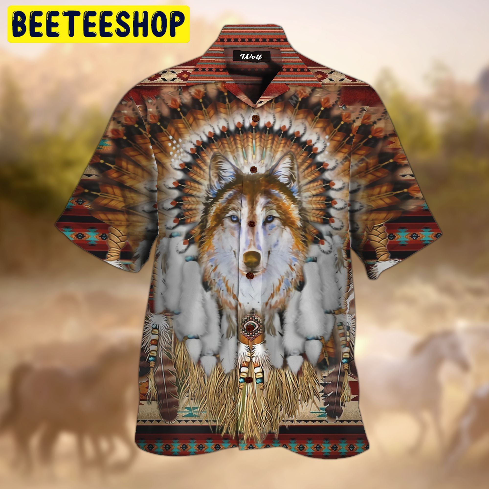 Native Wolf Trending Hawaiian Shirt