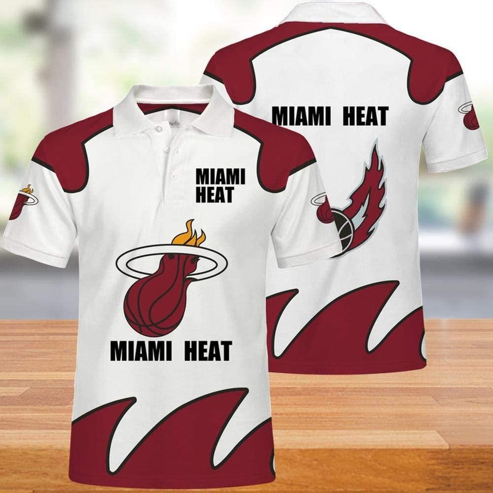 NBA Miami Heat 3d Print Casual Summer Short Top Branding Trends 3D All Over Print Polo Shirt