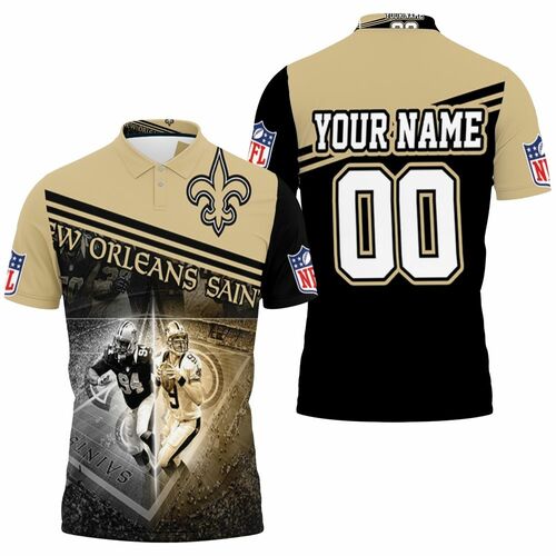 New Orleans Saints 2020 Nfl Season Nfc South Champions Cameron Jordan 94 & Drew Bree 9 Legends Personalized Polo Shirt